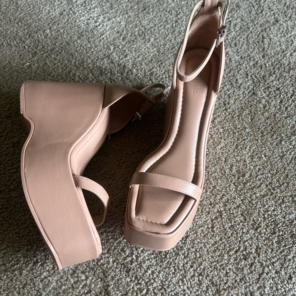 SCHUTZ Mazda pink Wedge platform sandals with Ankle Strap 8.5